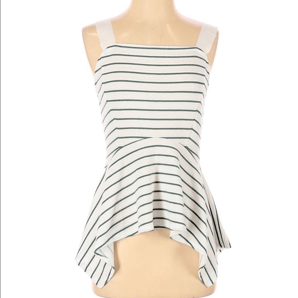 Deletta by Anthropologie Striped Peplum Tank Medium